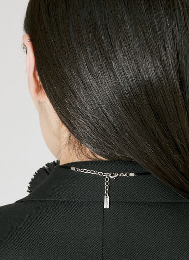 Saint Laurent 실크 새틴 플라워 목걸이 블랙 sla0255078