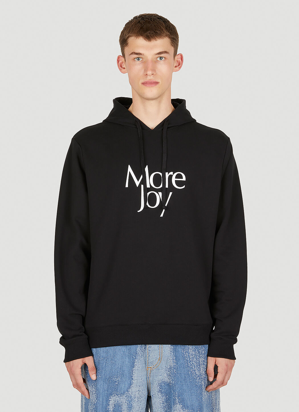 More Joy Logo Print Hooded Sweatshirt Black mjy0347073