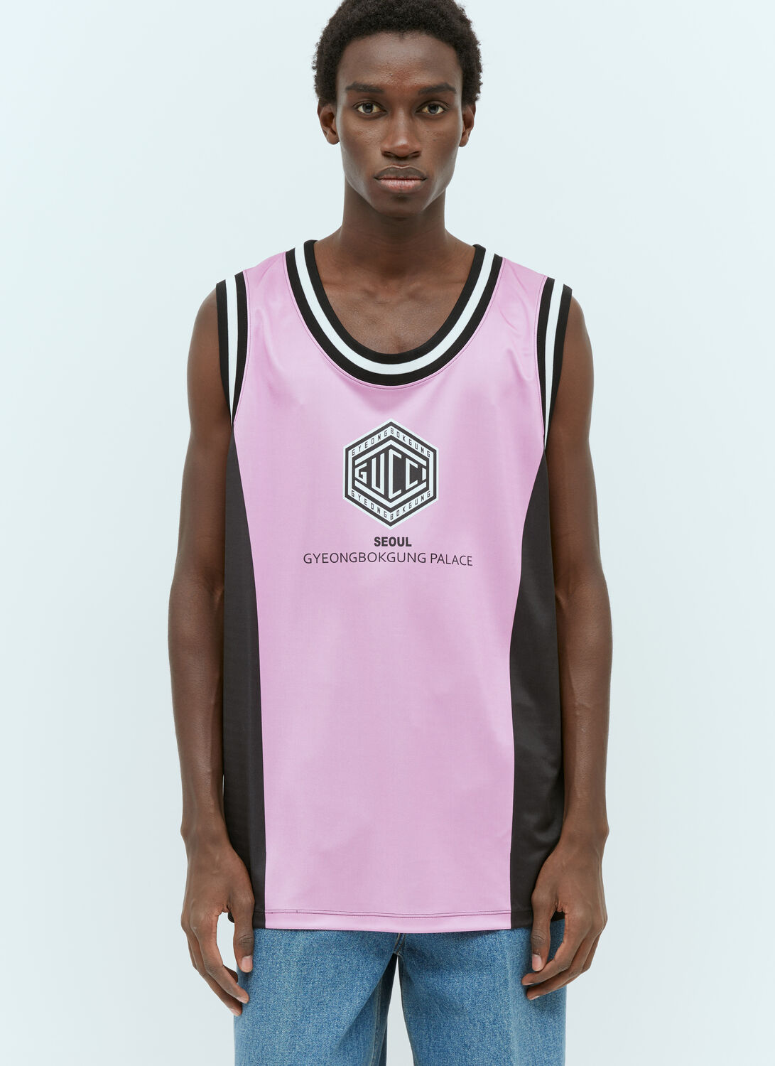 Shop Gucci Technical Jersey Tank Top In Pink