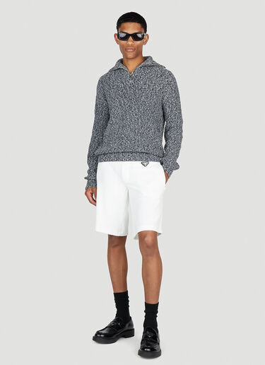 Triangle Plaque Terry Shorts Prada Triangle Plaque Terry Shorts White pra0153006