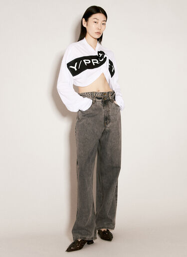 Y/Project Scrunched Logo Print T-Shirt White ypr0255002