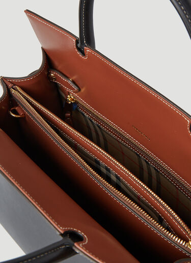 Burberry Title Leather-Check Tote Bag Black bur0245101
