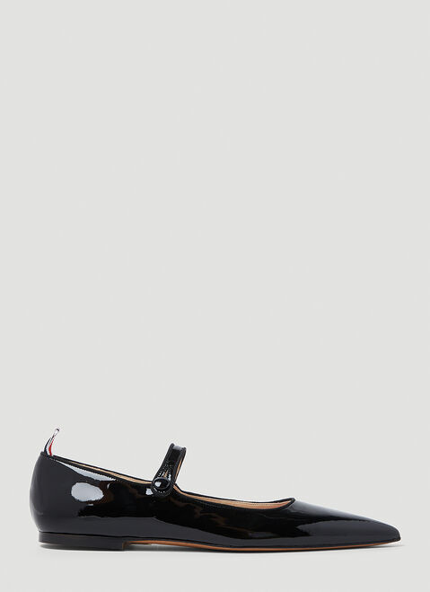 Thom Browne Pointed Thom John Ballerina Flats White thb0253021