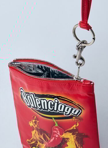 Chips Phone Holder Pouch On Strap Balenciaga Chips Phone Holder Pouch On Strap Red bal0360004