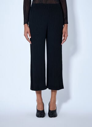 LN-CC® - Issey Miyake: Hatching Pleats Pants - Black Issey Miyake Hatching Pleats Pants Black ism0264009