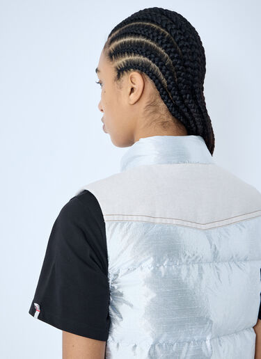 Moncler Grenoble Pinchot Lamé Down Gilet Silver mog0259002