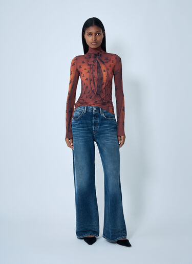 Print Mesh Top Acne Studios Print Mesh Top Brown acn0262039