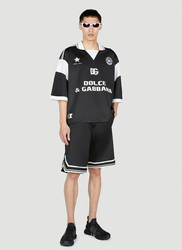 Dolce & Gabbana Soccer 徽标贴饰 Polo 衫 黑色 dol0151019