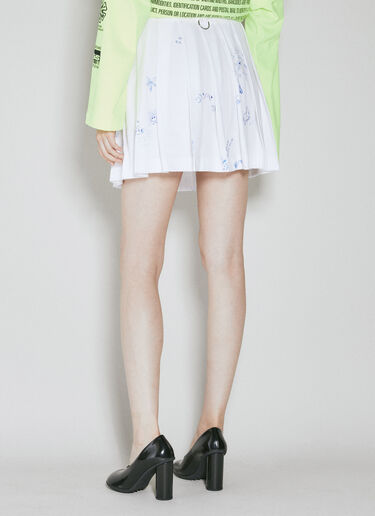 VETEMENTS Scribbled Jersey School Girl Skirt White vet0254014