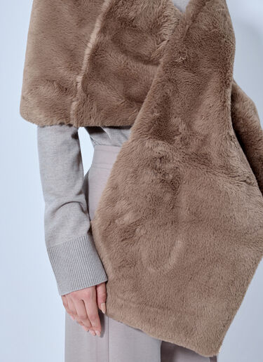 LN-CC® - Max Mara: Faux Fur Stole - Brown Max Mara Faux Fur Stole Brown max0266165