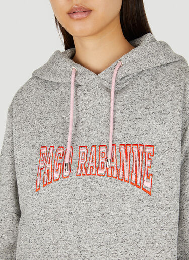 Rabanne Logo Embroidered Hooded Sweatshirt Grey pac0250017