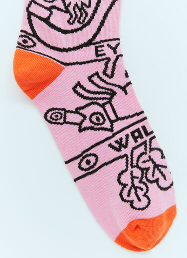 Walter Van Beirendonck New Eyes Socks Pink wlt0154037