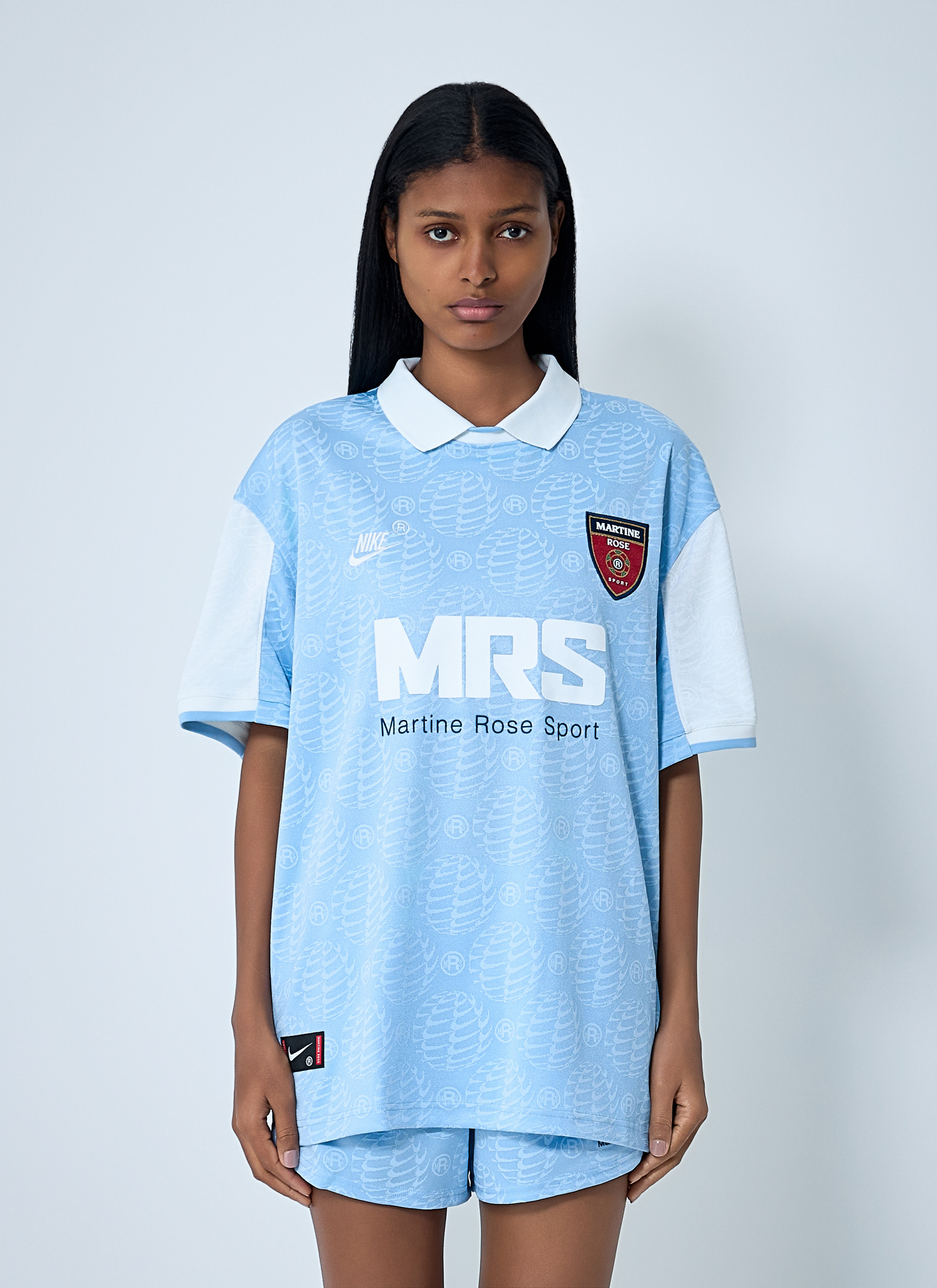 Nike x Martine Rose Women's' Logo Motif Polo Shirt in Blue | LN-CC®