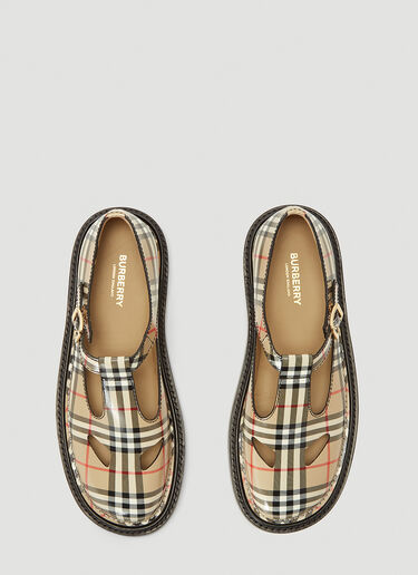 Burberry Vintage-Check T-Bar Shoes Beige bur0239032