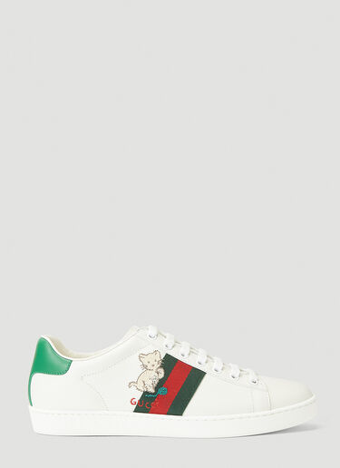 Gucci Embroidered Ace Sneakers White guc0241085