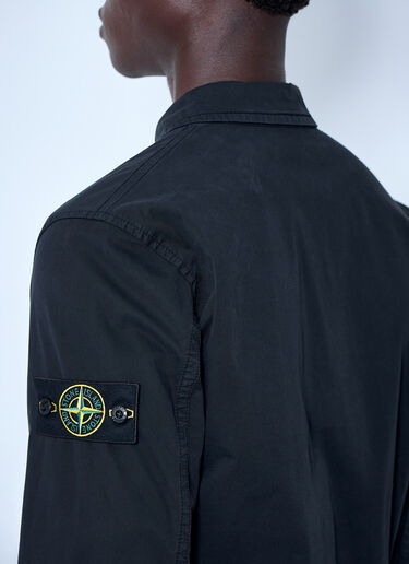 Stone Island Button-Down Cotton Shirt Black sto0165068