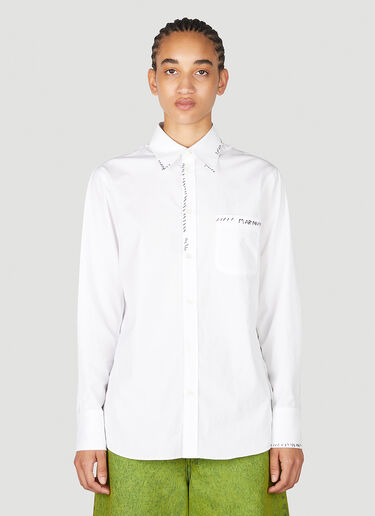 Marni Logo Embroidery Shirt White mni0255003