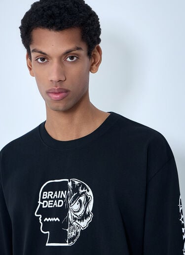 Brain Dead Logo Motif T-Shirt Black bra0162001