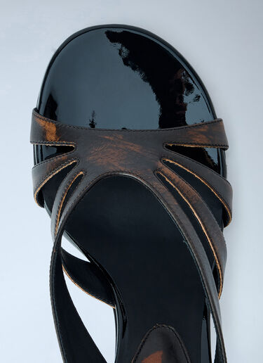 LN-CC® - Dries Van Noten: Strappy Block Heel Sandals - Brown Dries Van Noten Strappy Block Heel Sandals Brown dvn0264046