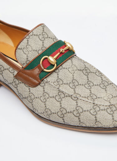 Gucci Horsebit Web Loafers Beige guc0154024