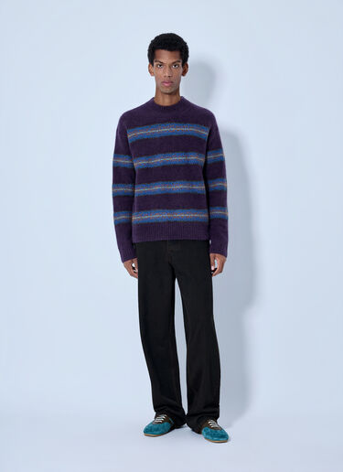 LN-CC® - Dries Van Noten: Master Boucle Stripe Jumper - Purple Dries Van Noten Master Boucle Stripe Jumper Purple dvn0165021