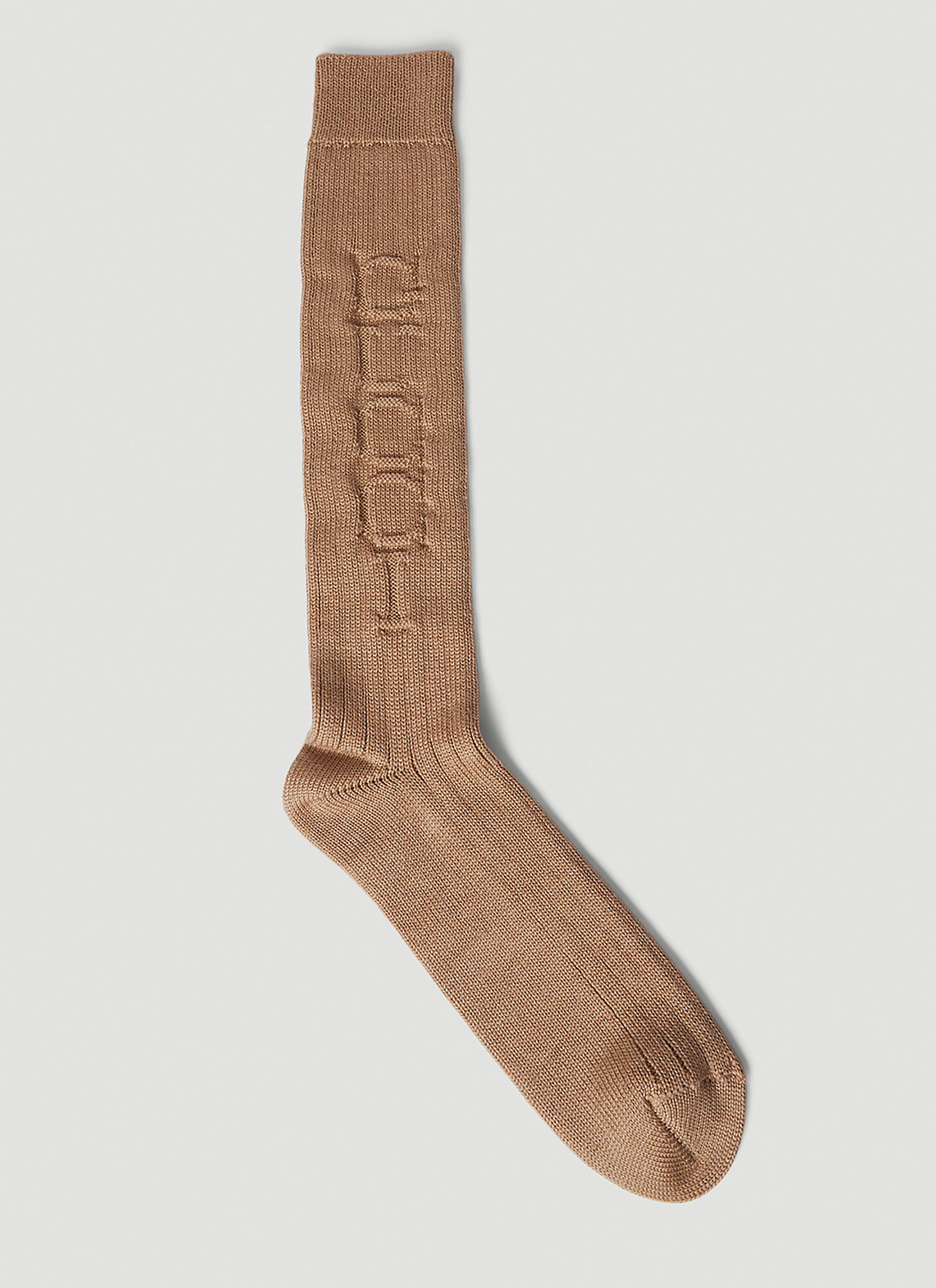 Gucci Logo Debossed Socks In Beige