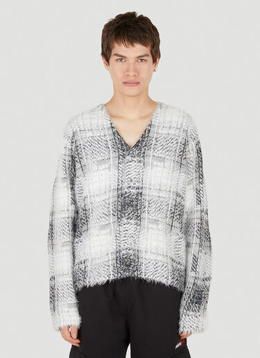 Stüssy Hairy Plaid Cardigan Grey sts0152010