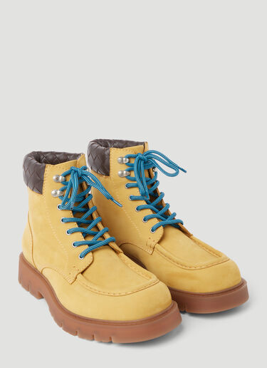 Bottega Veneta Haddock Lace-Up Ankle Boots Beige bov0154014