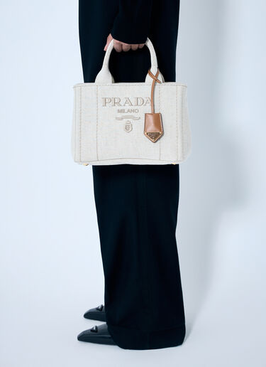Prada Small Canvas Tote Beige pra0260037