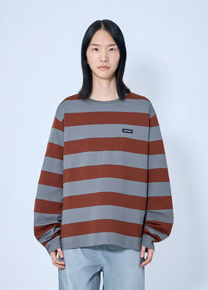 Miu Miu Striped Jersey T-Shirt Grey miu0265013