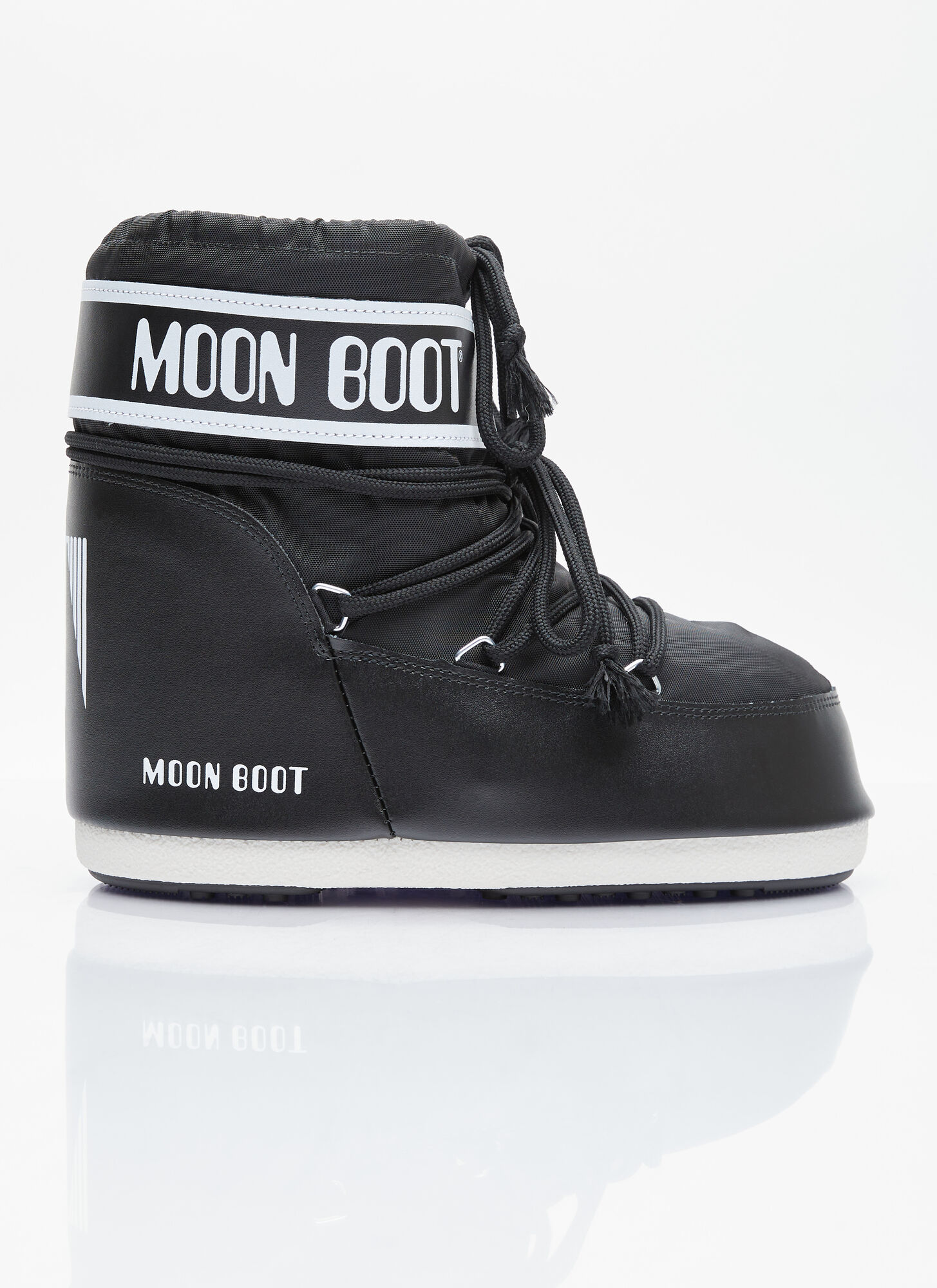 Moon Boot Icon Low Shell And Faux Leather Snow Boots In Black