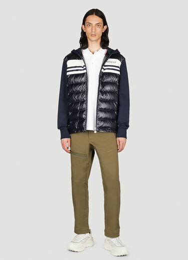 Moncler Padded Cotton Zip-Up Hooded Sweatshirt Navy mon0154033