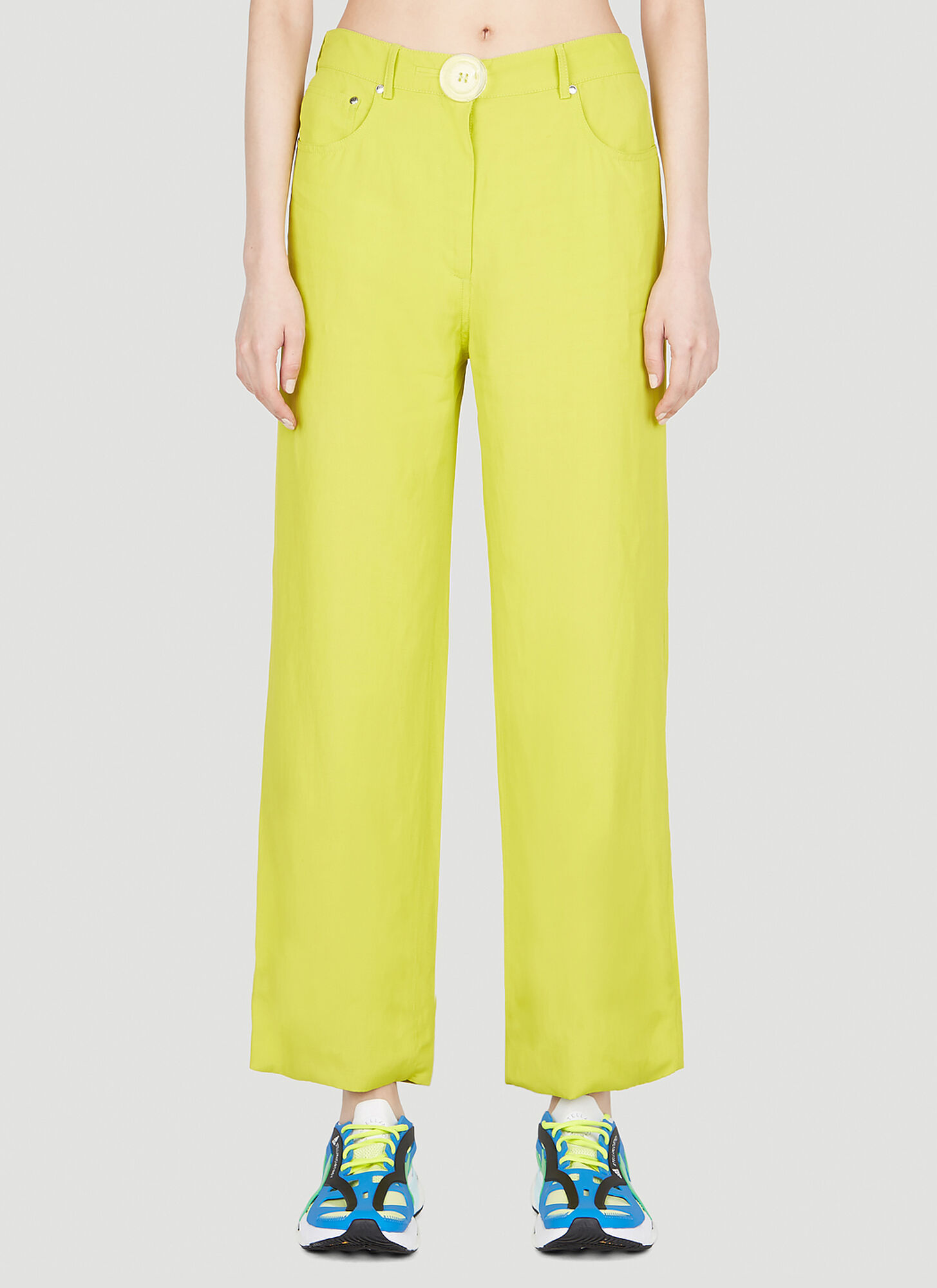 Stella Mccartney Maxi Button Trousers In Yellow