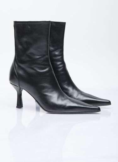 Our Legacy Slim Leather Boots Black our0256009