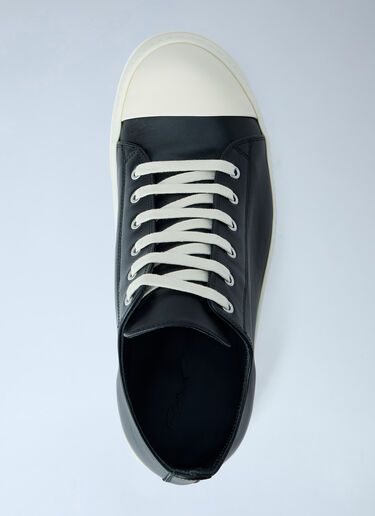 LN-CC® - Rick Owens: Leather Low-Top Sneakers - Black Rick Owens Leather Low-Top Sneakers Black ric0165005