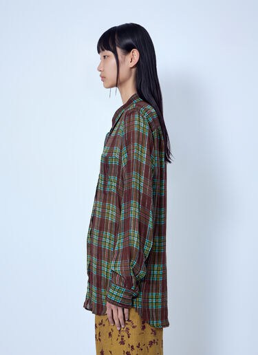 LN-CC® - Dries Van Noten: Plaid Button-Down Shirt - Brown Dries Van Noten Plaid Button-Down Shirt Brown dvn0266007