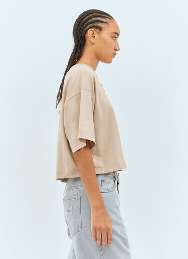 Miu Miu 压花徽标 T 恤  米色 miu0258068