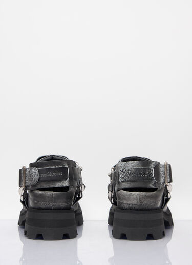 Acne Studios Leather Buckle Mules Black acn0158015