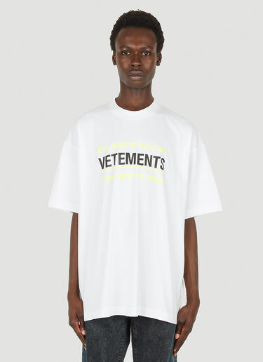 Show Me Logo T-Shirt VETEMENTS Show Me Logo T-Shirt White vet0150012