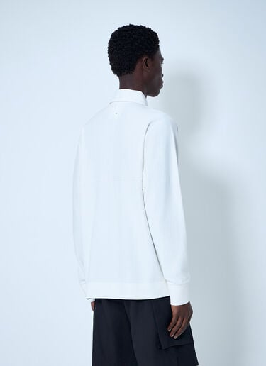 Panelled Long Sleeve Polo Shirt Margaret Howell Panelled Long Sleeve Polo Shirt White mhl0164006