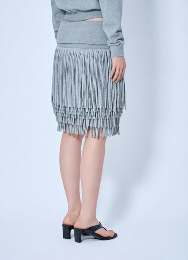 Abra Fringe Knit Skirt Grey abr0264004