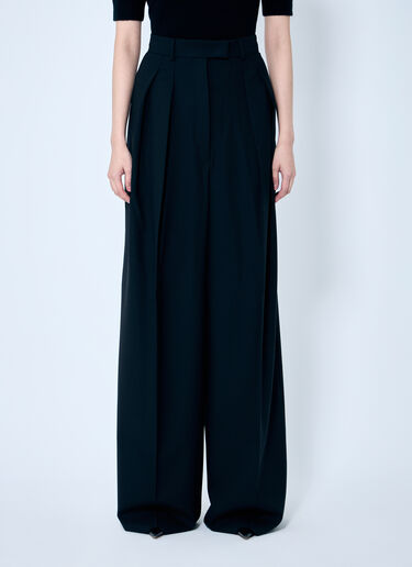 Sportmax Wide-Leg Wool Pants Black spx0259002