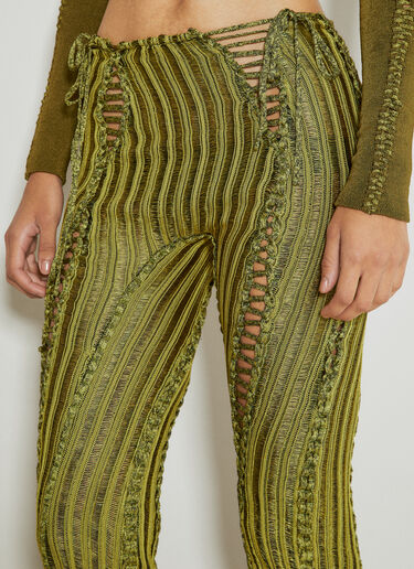 Isa Boulder Split And Tear Knit Pants Green isa0253006