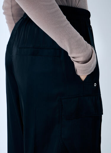 Rick Owens Satin Cargo Pants Black ric0259029