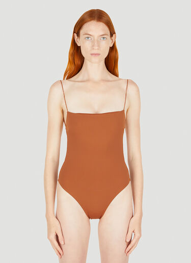 Ziah Fine Strap Swimsuit Brown zia0249014