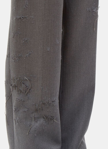 Thom Browne Distressed Wide Leg Calvary Twill Pants Grey thb0126015