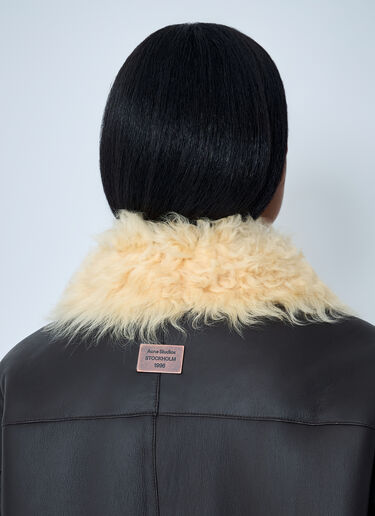 Acne Studios Shearling-Collar Leather Jacket Brown acn0262011