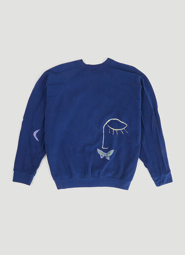DRx FARMAxY FOR LN-CC 刺繡ビンテージスウェットシャツ ブルー drx0346018