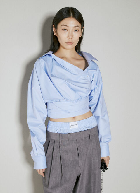 Alexander Wang Cropped Wrapped Shirt Black awg0253059
