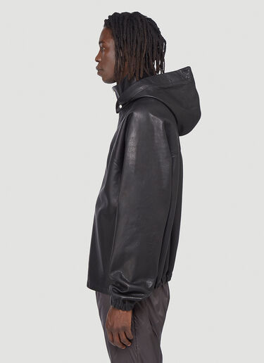 Rick Owens Leather Windbreaker Jacket Black ric0142004